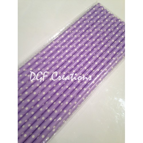 Polka Dot Lilac Pattern  Paper Straw click on image to view different color option